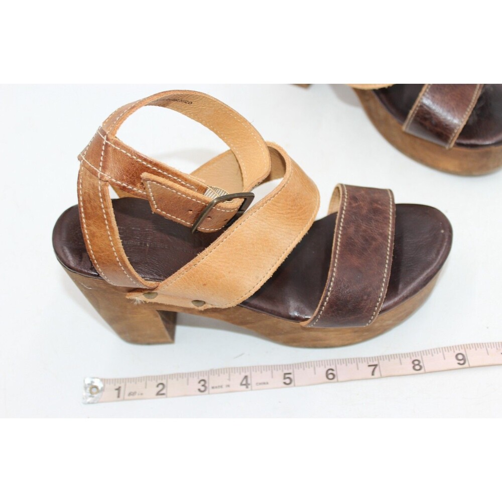 Bed Stu SOPHIE Platform Heel Sandals Distressed Leather Boho Size 6 Discontinued - Picture 2 of 11